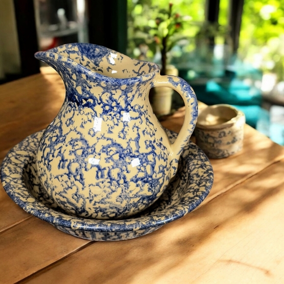 Rare Robinson Ransbottom Pitcher (Ewer) & Basin..  EXCELLENT CONDITION for age. - Picture 8 of 17